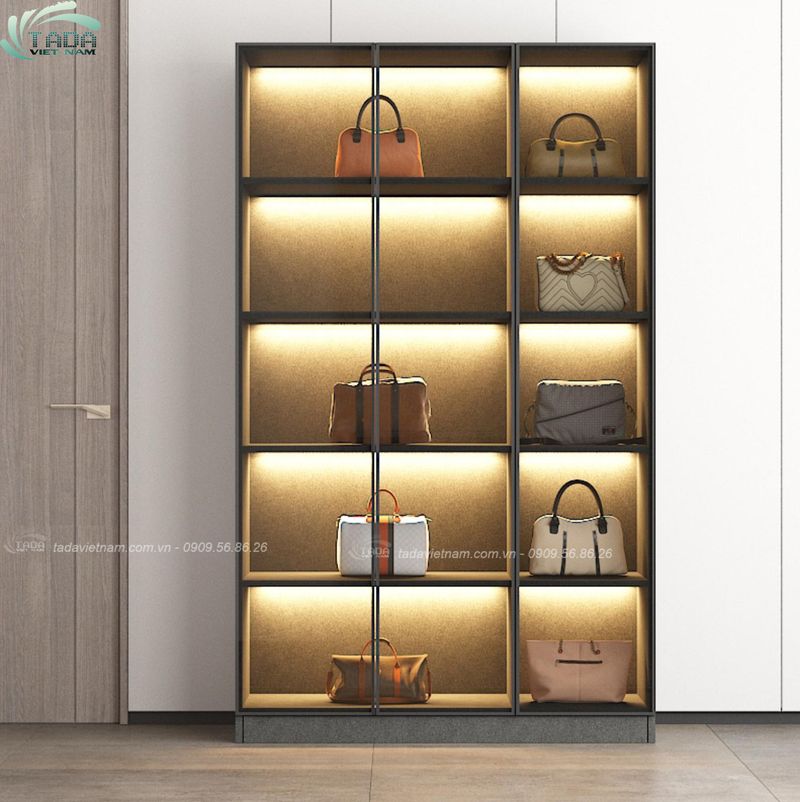 Tủ Trưng Bày Gỗ MDF 2 Tủ MDF phô tráng trắng