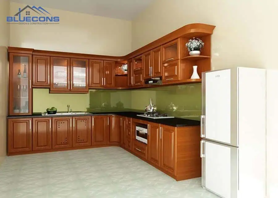 Tủ Bếp Đóng Sẵn Gỗ Tự Nhiên Cao Cấp TB013 8 tu bep dong san go tu nhien