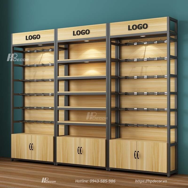 Tủ Trưng Bày Phụ Kiện 3 Kệ treo phụ kiện điện thoại