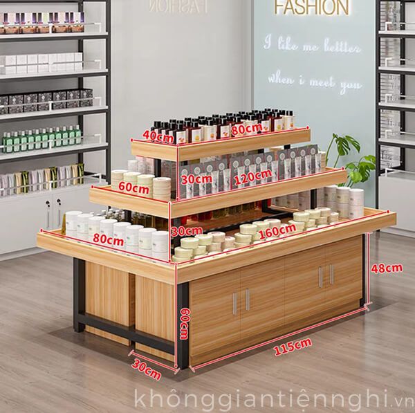 Tủ Trưng Bày Bán Hàng 4 Kệ trưng bày mỹ phẩm