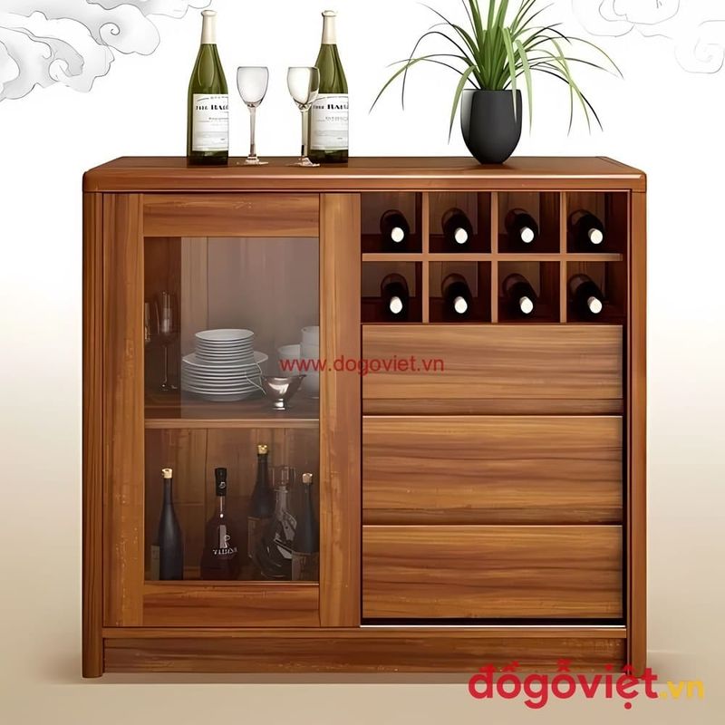 Tủ Trưng Bày Gỗ Mini Đẹp 4 Tủ gỗ trưng bày rượu mini