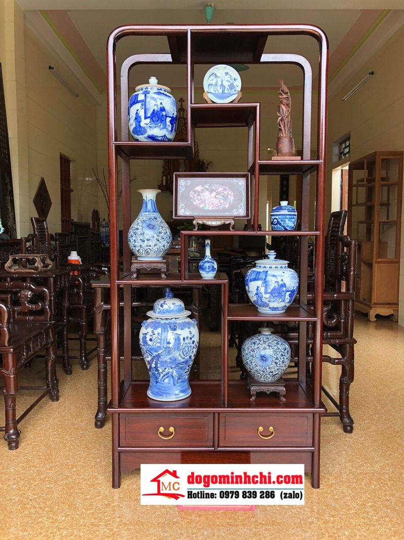 Tủ kính trưng bày gỗ