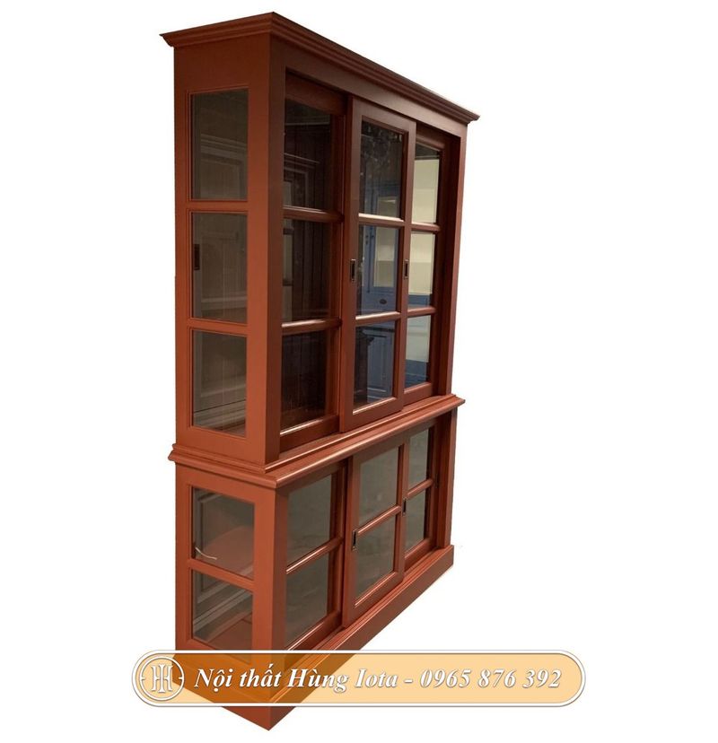 Tủ trưng bày 5 tầng, màu cánh gián sáng trong