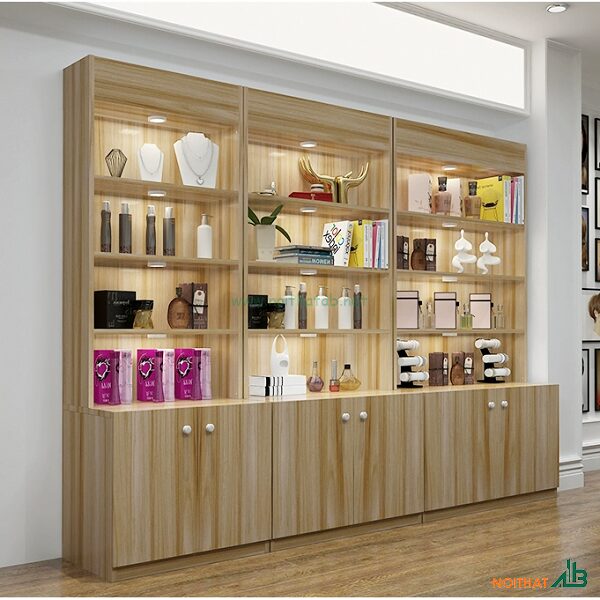 Tủ Trưng Bày Gỗ MDF 1 Tủ mỹ phẩm vân gỗ TTB009-15