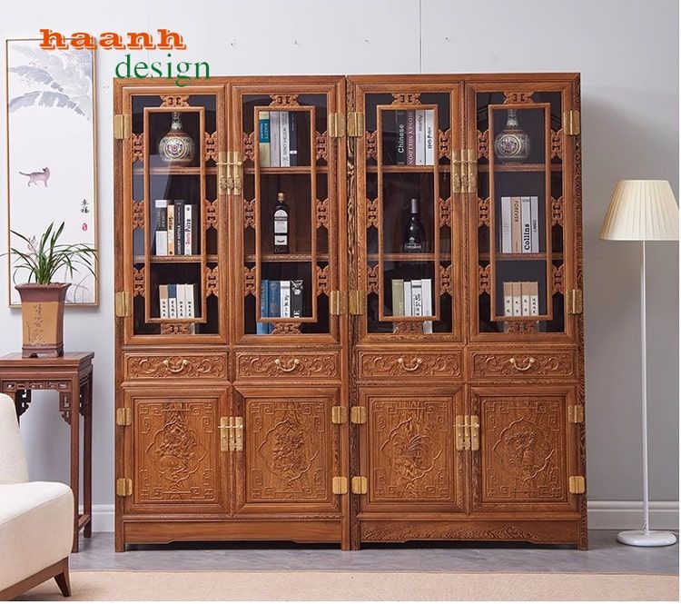 Tủ Trưng Bày Gỗ Phòng Khách Đẹp 1 Tủ trưng bày phòng khách hiện đại