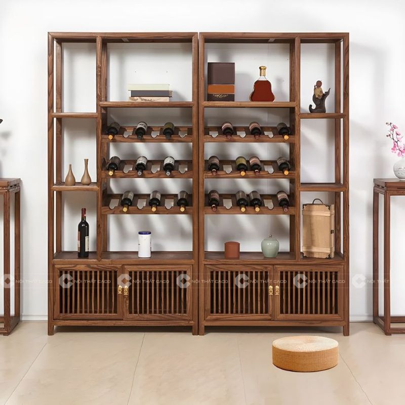 Tủ rượu gỗ tự nhiên sang trọng