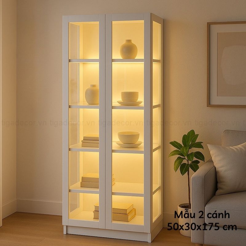 Tủ Trưng Bày Để Đồ Decor 1 Tủ trưng bày 3 mặt kính