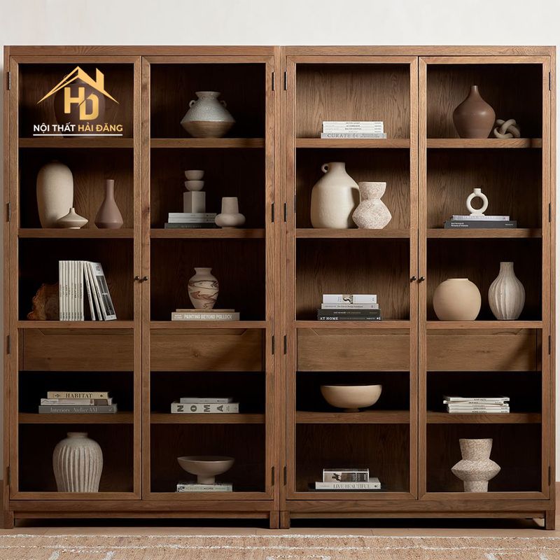 Tủ trưng bày gỗ gốm sứ